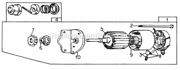 Starter Assembly Diagram and Parts List for 482 144-482-100, 143-482-399, 144-482-399, 205058 Cub Cadet Lawn Tractor